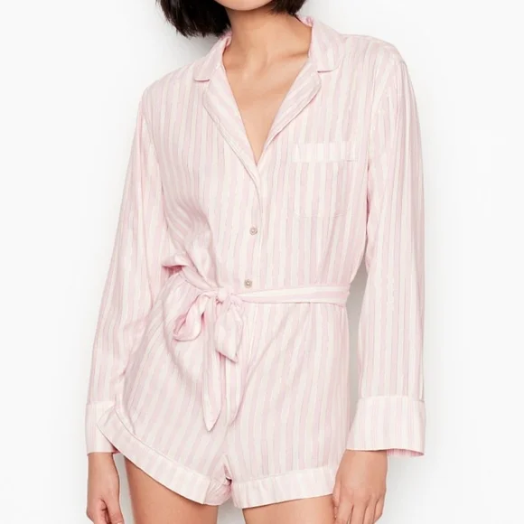 Victoria secret Flanel tie Romper size XL New - Picture 2 of 15